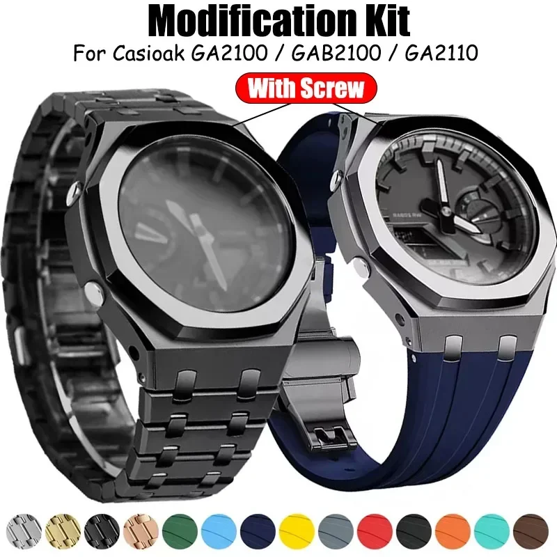 Gen4 Mod Kit pre Casioak GA2100 GAB2100 316L Zohľadovacia oceľ Modifikačný rámec kovový puzdro pre GA2110 Luxury Watch Accessories