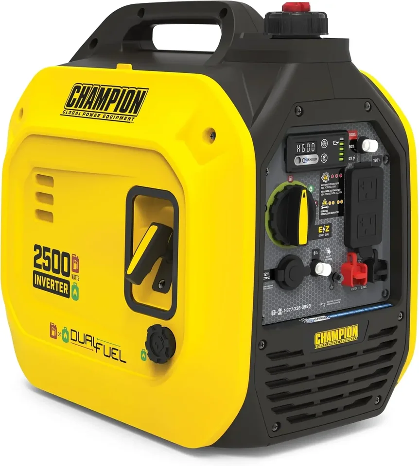 Generátor prenosného meniča s dvojitým palivom s dvoma palcami s tichou technológiou a CO Shield s ultra-tichou 53 dBA od 23 stôp