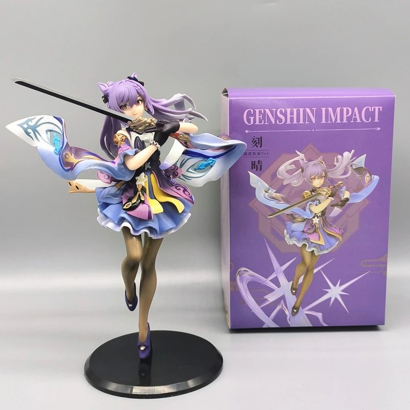 Genshin Impact Anime Obrázok Keqing Action figuár Keqing figurín 25cm PVC akčná figúrka modelka socha pre deti