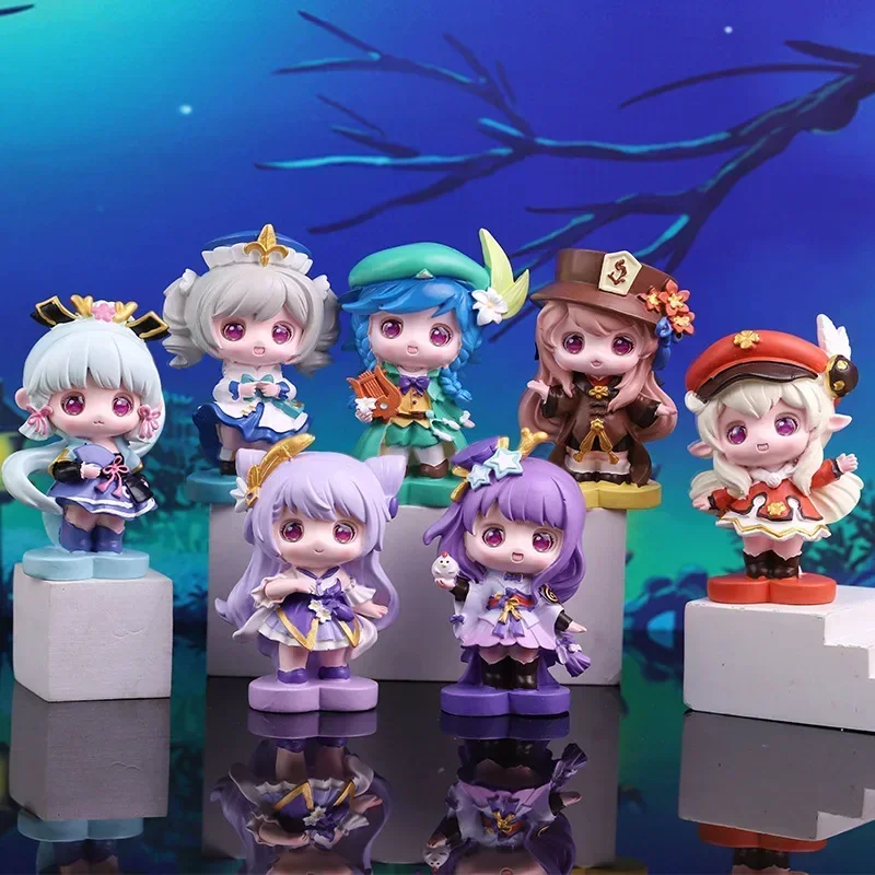 Genshin Impact Blind Box 10cm Anime figure Klee Hu Tao Zberateľná akčná figúrka Prekvapenie Karika