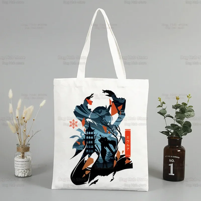Genshin Impact Game Ulzzang Shopper Bag Print Canvas Anime Xiao Tote Bag Hu Tao Kabelky Bag Harajuku Zhong Li Rameno Bags