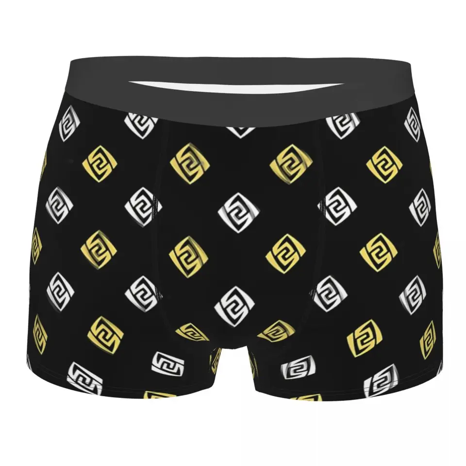 Genshin Impact Geo Elemental Symbol na čiernych spodných nohavičkách Breathbale nohavičky Pánske spodná bielizeň Ventiláty Shorts Briefs