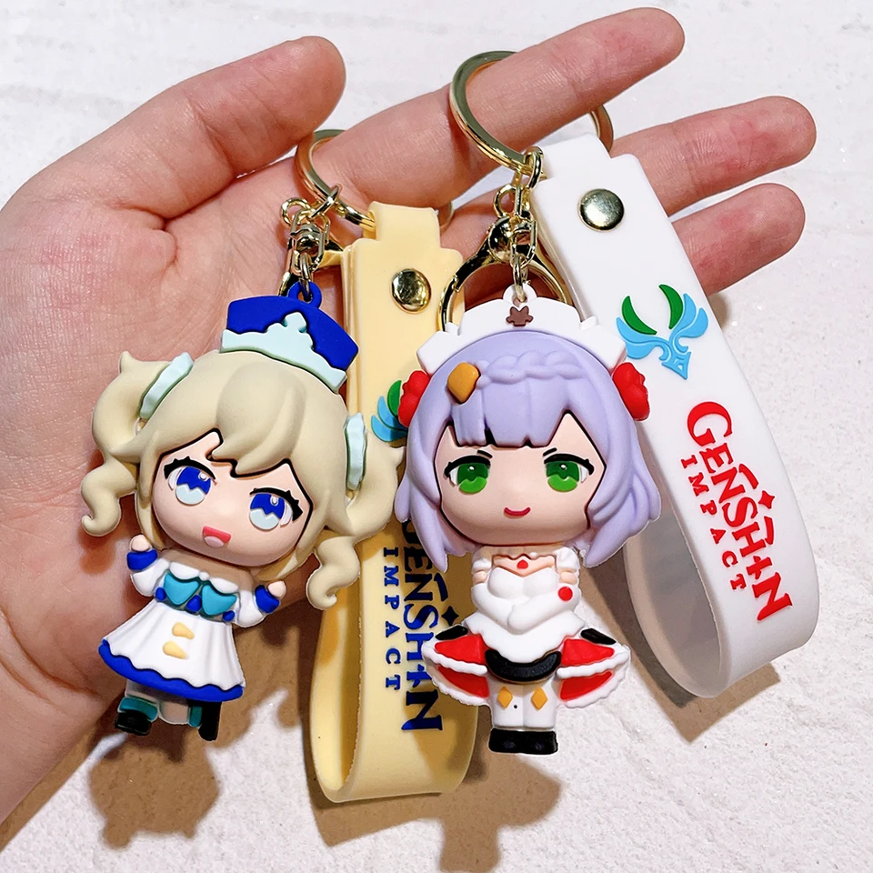 Genshin Impact Keychain Game postava Thunderbolt Generál Kerry vyrezávaný čistý silikón prívesok šperky Keychain Fanúšikovia darček