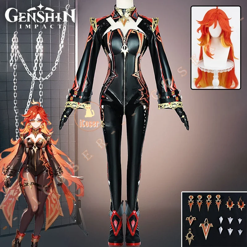 Genshin Impact Mavuika Cosplay kostým parochňou Game Uniformy Slnečné okuliare Pyro Archon Natlan God of War Halloween Party Ženy