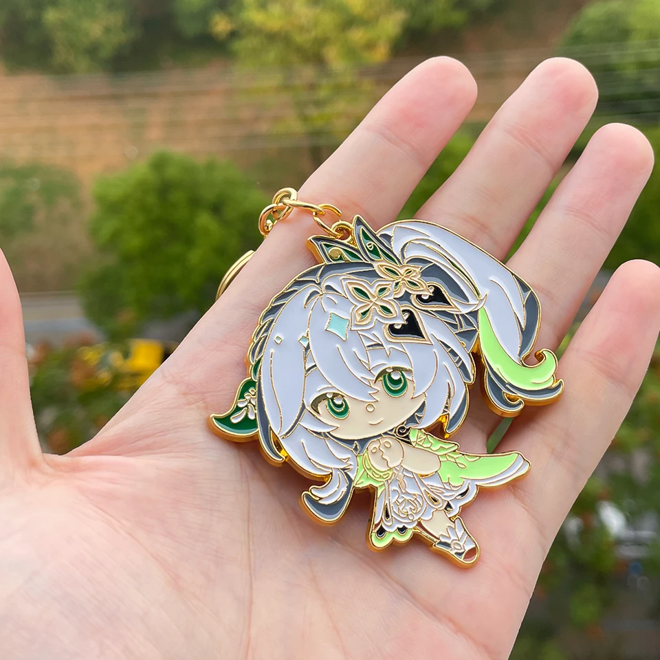 Genshin Impact Nahida Keychain Lesser Lord Kusanali postava kovový prívesok Klávesový kľúče pre ženy Muži vianočné darčeky šperky