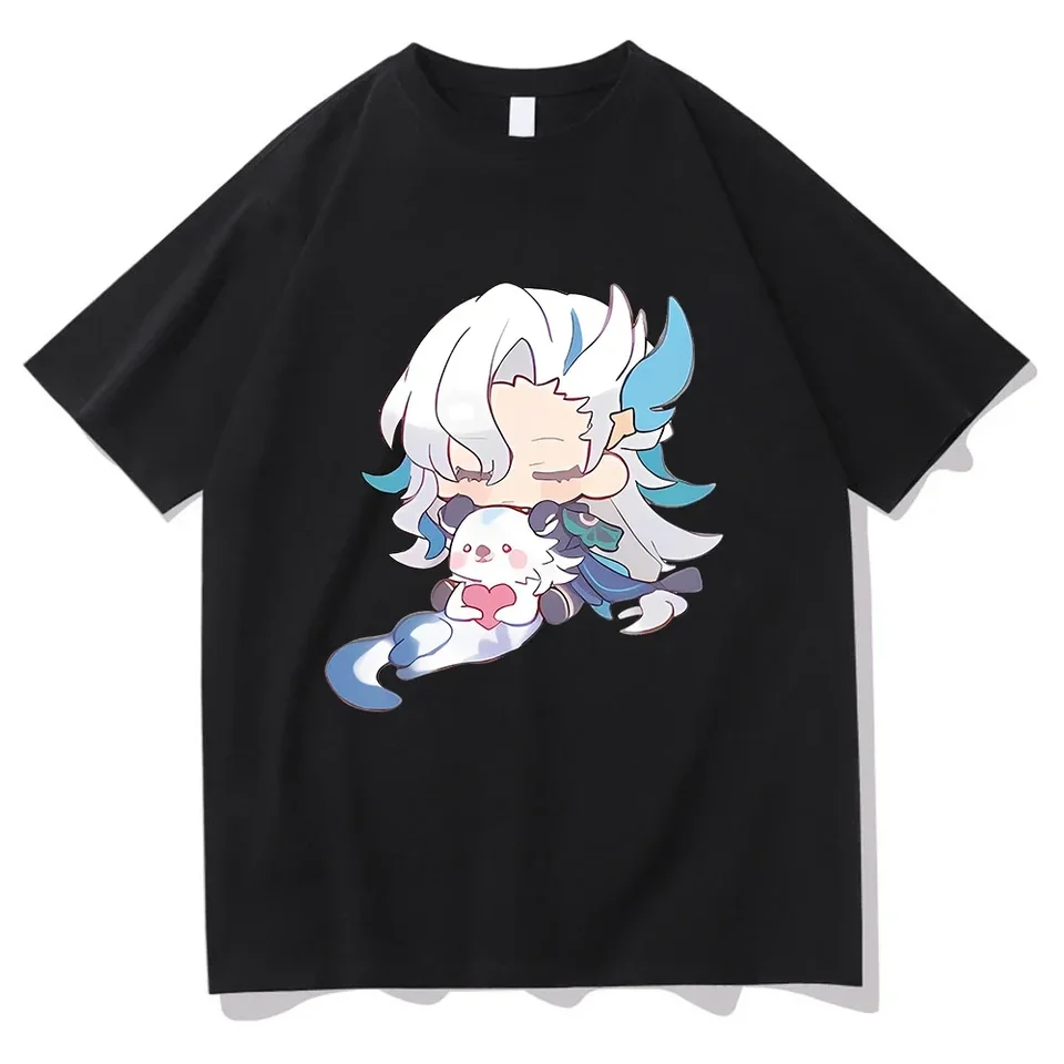 Genshin Impact Neuvillette Tričko móda harajuku vtipné kawaii dámske tričko Anime neformálne unisex tričká košele oblečenie vrcholy
