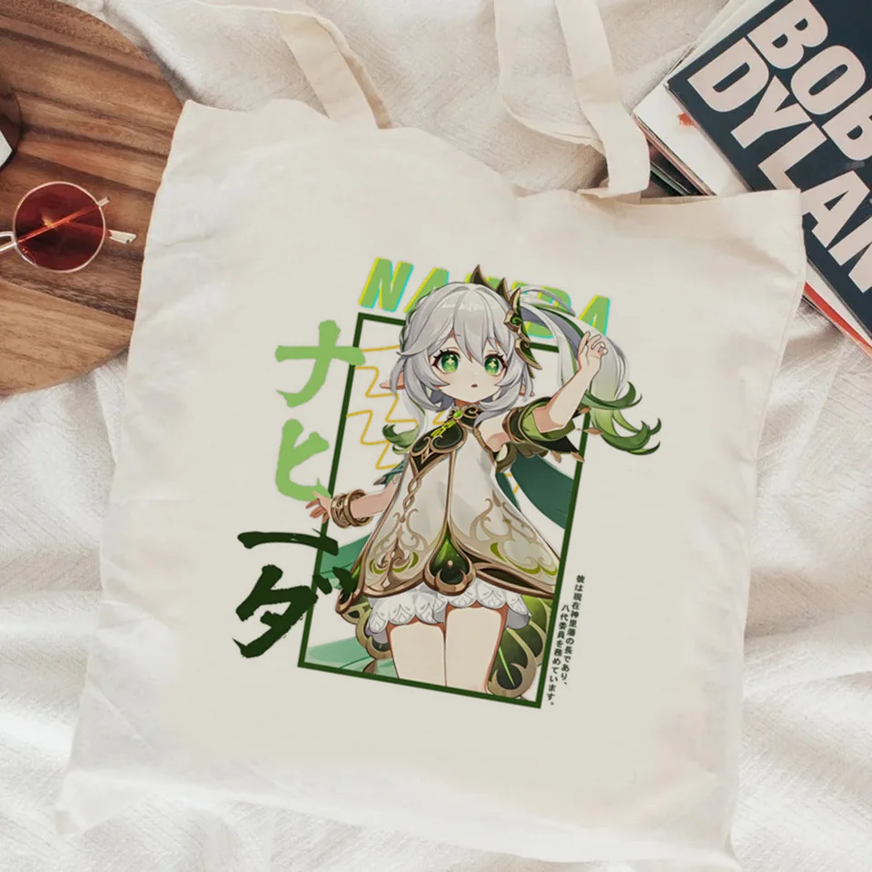 Genshin Impact nákupné tašky Opätovné použiteľné Bolsas de tela bavlna Bolso tote ekologická taška Jute Sac Cabas Sacola Bolsas Reutilizables Custom