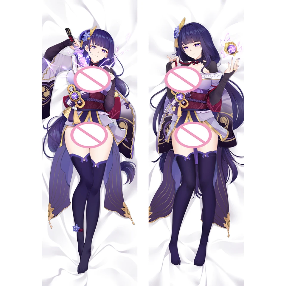 Genshin Impact Raiden Shogun Dakimakura Anime Otaku 2-Side Tlated Waifu Decor Objíma vankúš vankúš vankúši