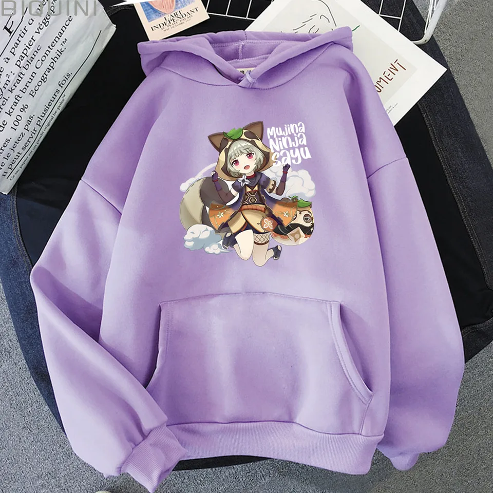 Genshin Impact Sayu mikiny kawaii odev estetické japonské japonské kreslené kreslené tlače chlapci dievčatá Dievčatá s kapucňou dospievajúcich unisex