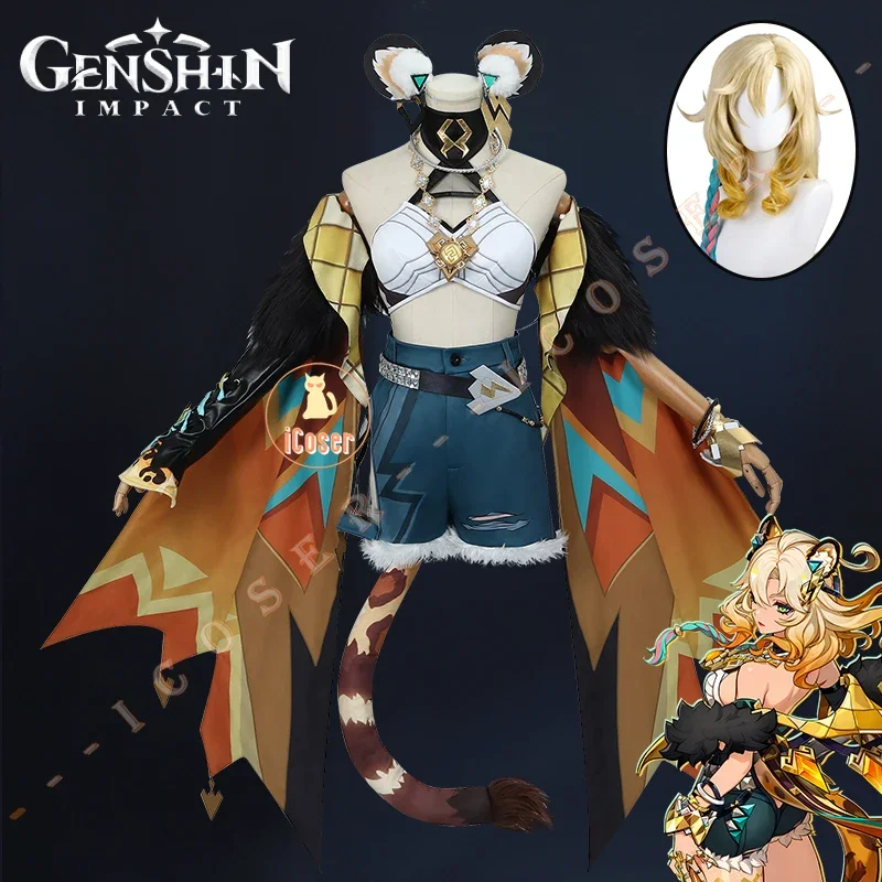 Genshin Impact Xilonen Cosplay kostým parochne Game Uniforma hlavy náhrdelník náhrdelník Natlan Halloween Party pre ženy