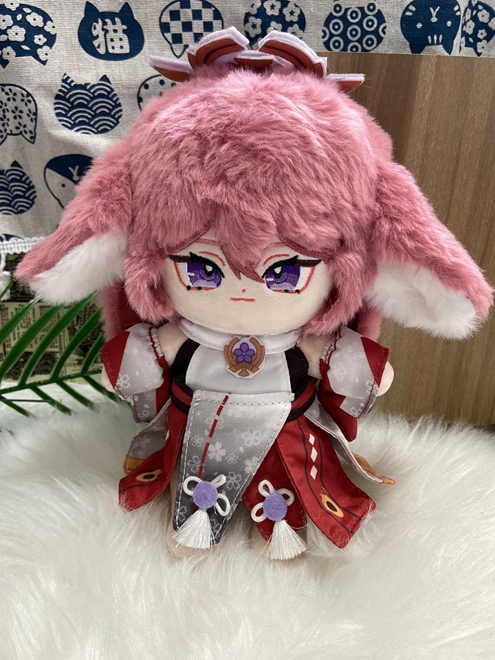 Genshin Impact Yae Miko 20 cm Anime Kawaii plyšová bábika plnená hračkami Drieska obliekajú oblečenie hračky vianočné darčeky