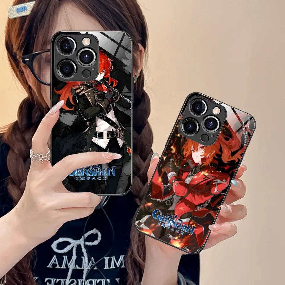 Genshin Impact zriedka mobilný telefón pre iPhone 15 14 13 12 11 x xr xs 8 pro Max Plus Mini PC sklo kryt shell telefónu
