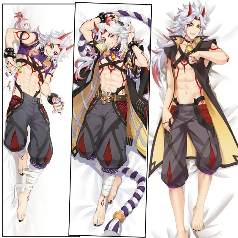 Genshin náraz dakimakura arataki itto cosplay postava postava vankúš Anime objímanie tela vankúš