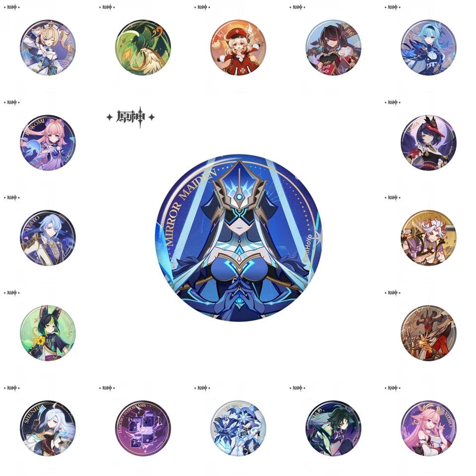 Genshin nárazový geniálny vyvolanie TCG priepasť lektor fathomless plamene fatui cryo cicin mage cosplay pin spte cínplate brošňa prop