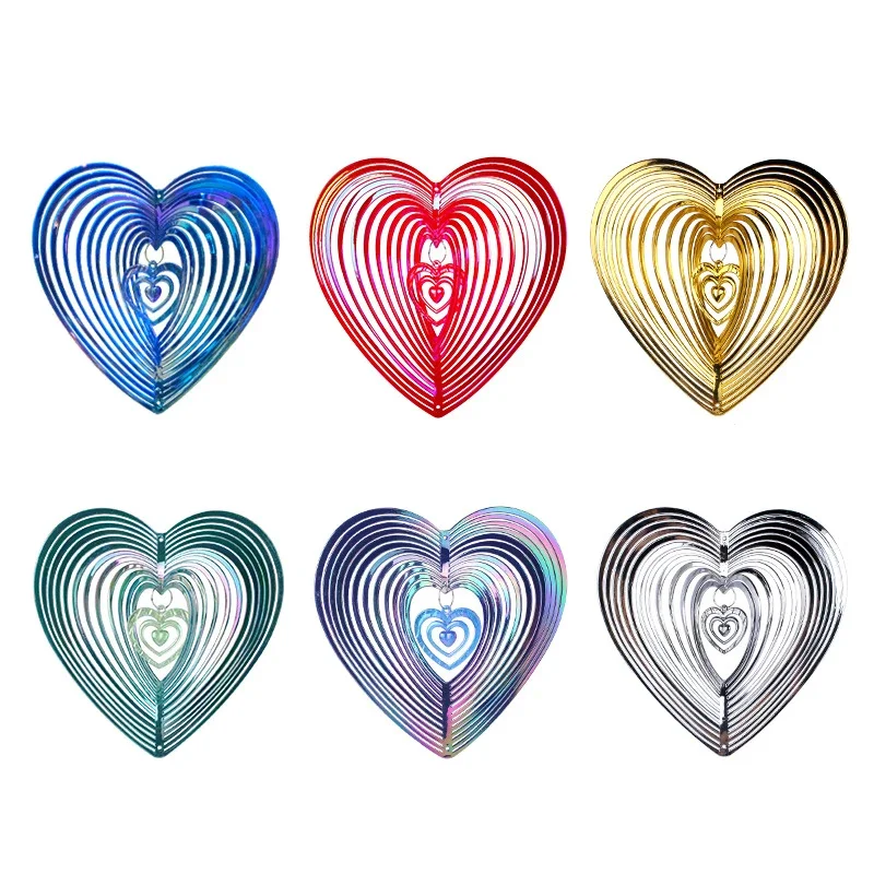 Geometrické umenie srdiečko Spinner Yard Art Arting Heart Wind Spinner Balkón Outdoor Garden Decotion Ornament Dream Catcher