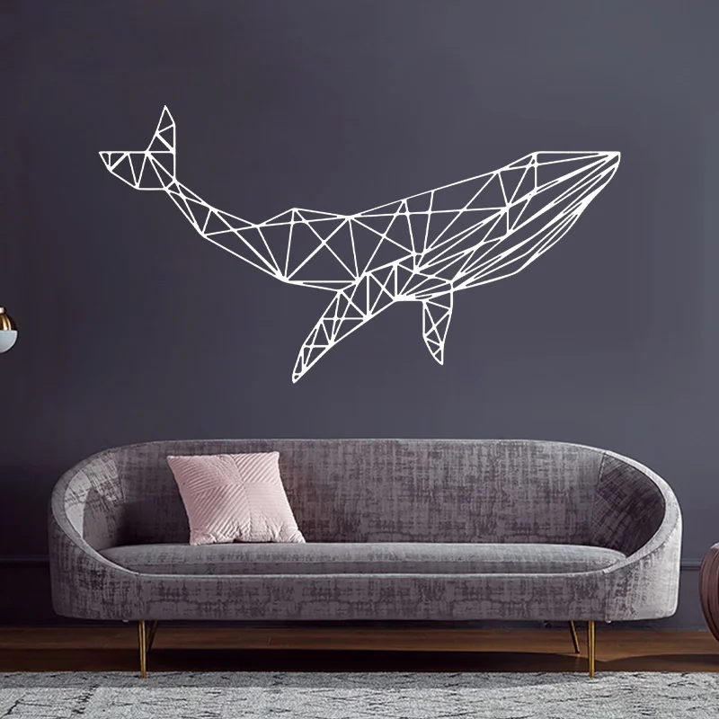 Geometrické veľryby zvieratá Nálepka na stenu vinyl Art Domov dekor pre obývaciu izbu Spálňa Interiér dekorácie nástenné nástenné nálepky 4021