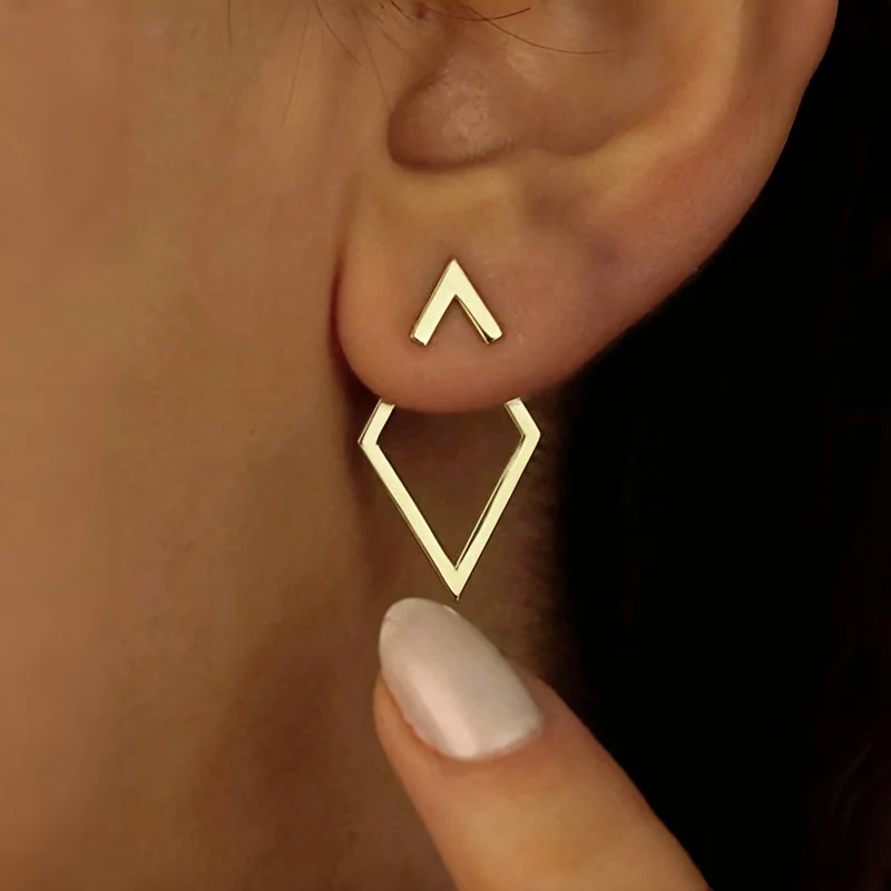 Geometrické štvorcové odnímateľné trojuholníkové náušnice pre ženy módne šperky minimalistické doplnky Darčeky