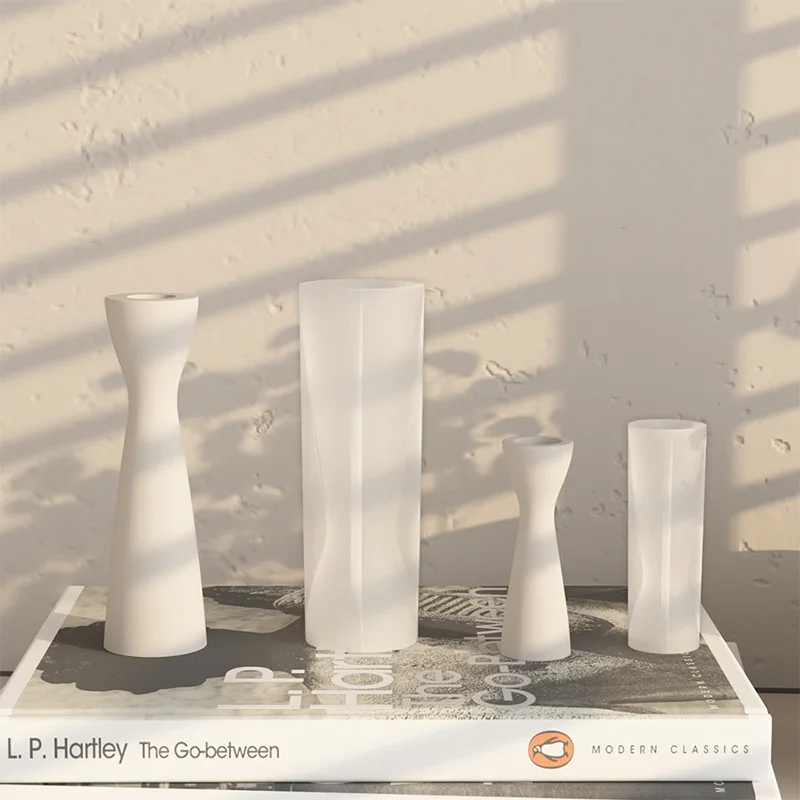 Geometrický držiak na sviečky držiak silikónové formy cement Cement Ručne vyrábaný minimalistický betón živici svietno
