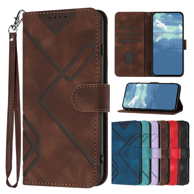 Geometrický vzor peňaženky Flip kožené puzdro pre Xiaomi 14t 13 Lite 14 Pro 12t 13T Civi2 Mi14 Pro Magnetic Clasp Cover Cover Puys