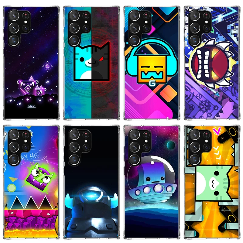 Geometry Dash Game Puzder pre Samsung Galaxy Note 20 Ultra 10 Lite 9 8 J4 J6 Plus J8 M12 M30S M21 M31 M32 Shell Print Fundas