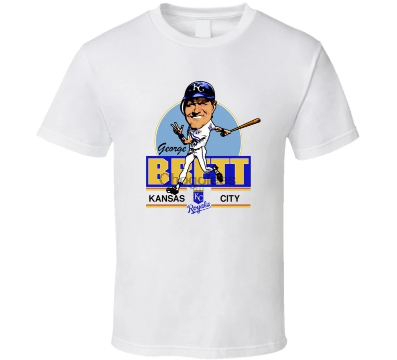 George Brett Retro baseball karikatúra tričko Tee Unisex LLL1690