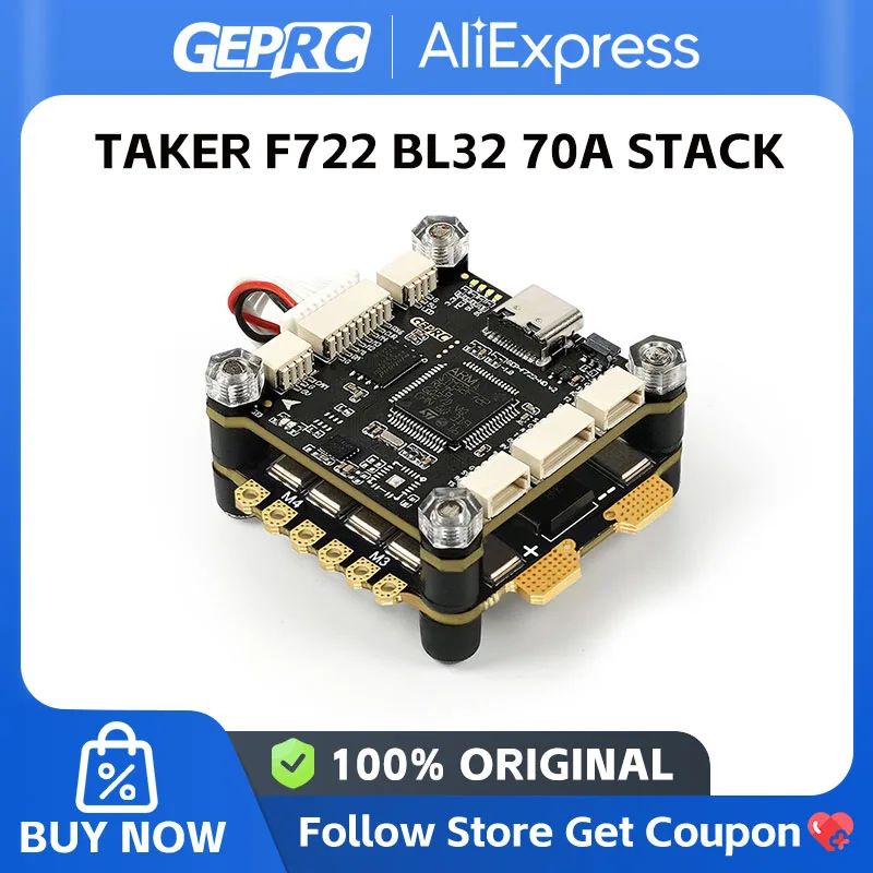 Geprc Taker F722 BL32 70A Stack GEP-F722-HD V2 Flight Controller H70_96K BLHeli32 G071 70A 4in1 ESC 3-6S 30x30 mm pre FPV Drone
