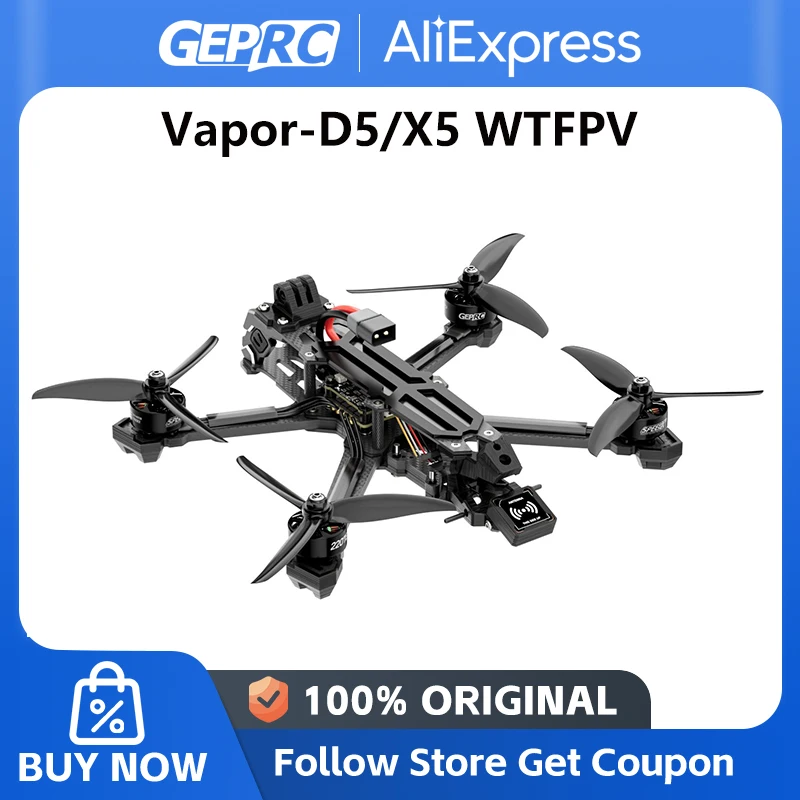 GEPRC Vapor-D5 X5 WTFPV FPV Taker BLS 60A 4in1 ESC F722 V2 FC Freestyle 2207E 1960KV RC RC QUADCOPTER Freestyle DRONE