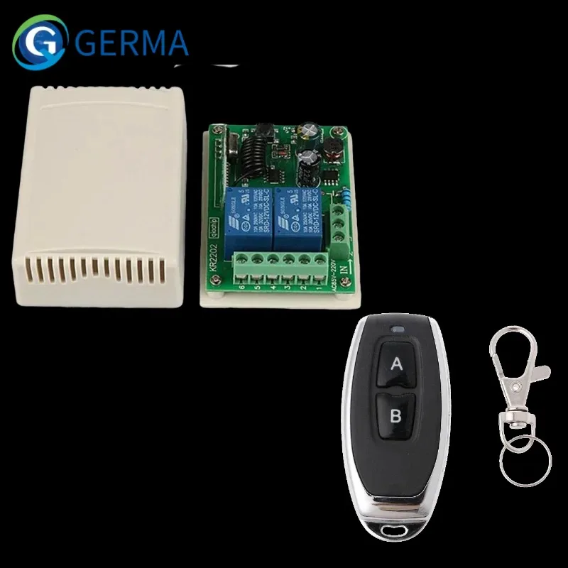 Germa 433MHz Universal Wireless Demode Control AC 250V 110V 220V 2CH RELE RELIVER MODUL + RF 433 MHz Diaľkové ovládacie prvky