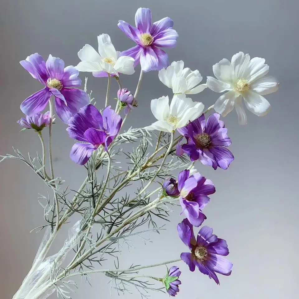 Gesang-artificial Silk Flower, dlhá pobočka, domáca dekorácia, biela, svadba, Vianoce, párty, jeseň