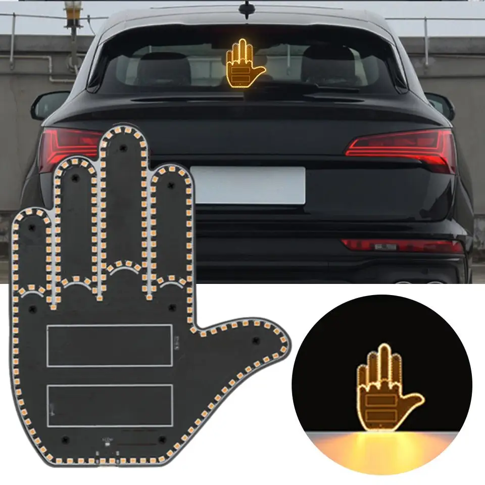Gesto ručné svetlo pre auto, značka LED RAIL RAGE RAGE pre auto, Light Up Ručné svetlo pre okno auta, Road Mate Hand T2U0