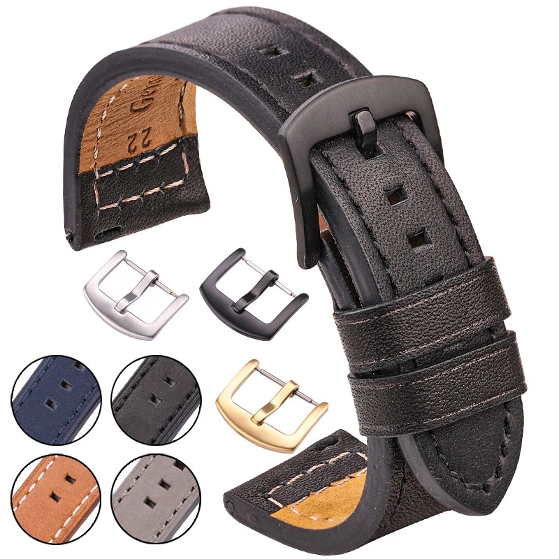 Geuine Leather WatchBand 18 mm 20 mm 22 mm 24 mm žien Men Rýchle vydanie Spring Bar Watch Band pre Samsung Galaxy Watch Strap