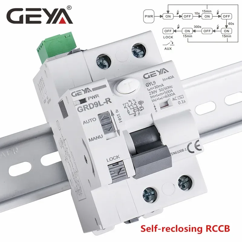 GEYA GRD9L 6KA ELCB RCCB Automatické rekordné zariadenie Diaľkové ovládanie ističa 2P 40A 30MA RCD SMART LIFE