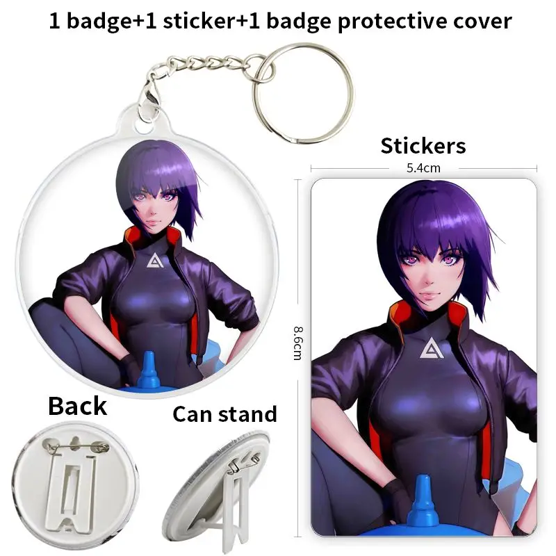Ghost in the Shell Kusanagi Motoko Anime Character Game Soft Button Odznak Broš