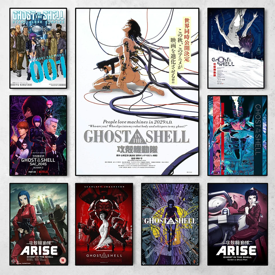 Ghost in the Shell manga filmový plagát Futurizmus sci -fi téma komiks film Canvas maľba nástenné umenie pre izbu domov dekoráciu