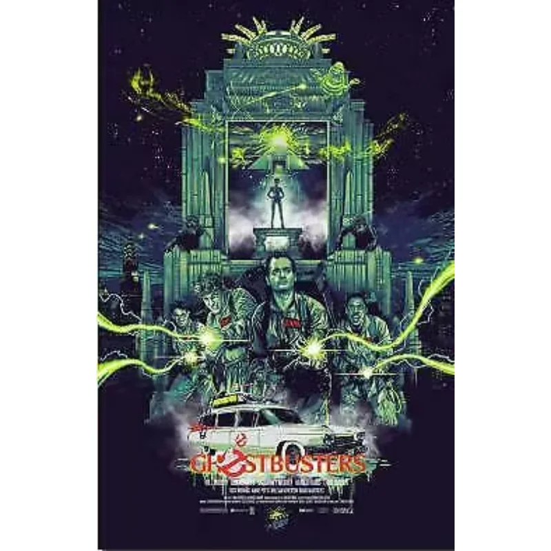 Ghostbusters 2 klasický film maľba hodvábnej textilnej steny plagát Art Decor Sticker Bright