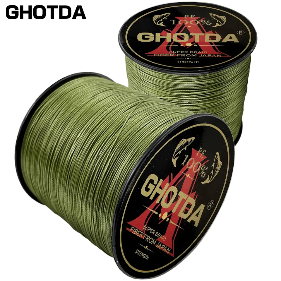 GHOTDA 100 m 4 pramene 10-80 lb pletená rybárska linka PE MULTOLAMENT BRAID LINE DREJOVÉ