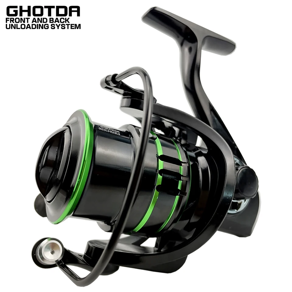 GHOTDA LACE Fishing Navice Vysokorýchlostný pomer prevodových stupňov 5.2: 1 Spinning Reel 2000 3000 4000 5000Series Max Drag 8-10 kg