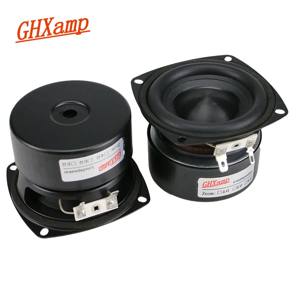 GHXAMP 3 palcový 78 mm reproduktor subwooferov 4OHM 25W HIFI Square Bass Bass Black Alumina Ceramic Cap Gum Edge 2pcs