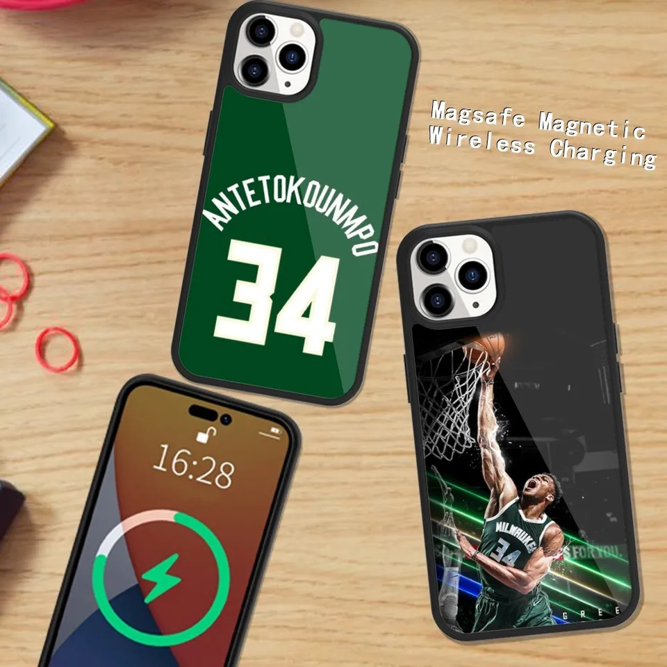 Giannis-Basketball-A-Antetokounmpo Puzdro na telefón MAGSAFE MAGNETICKÝ PREPOJE 15 14 13 12 11 Plus Pro Max Wireless Nabíjanie