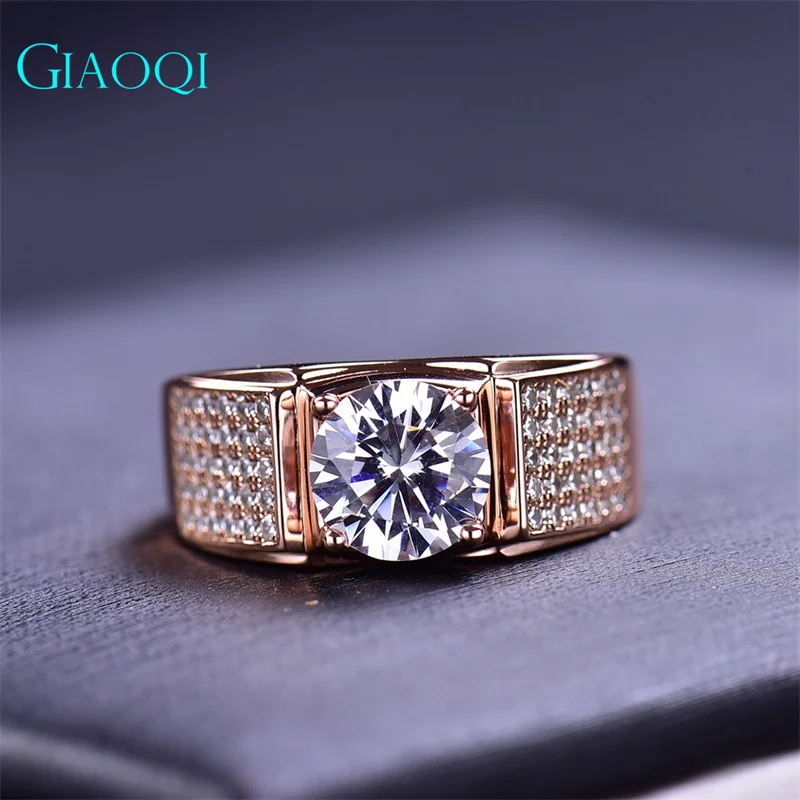 Giaoqi originálny 925 Sterling Silver 14K Rose Gold Pasted 2 Carat Pass Diamond Tester
