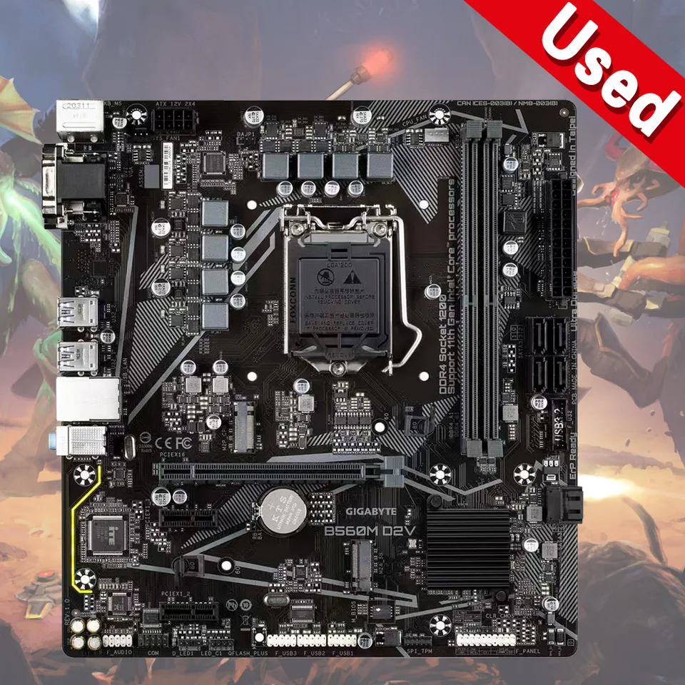 Gigabyte B560M D2V Základné dosky LGA 1200 DDR4 64GB M-ATX pre Intel B560 Desktop MAINBOW M.2 SATA III USB3.0