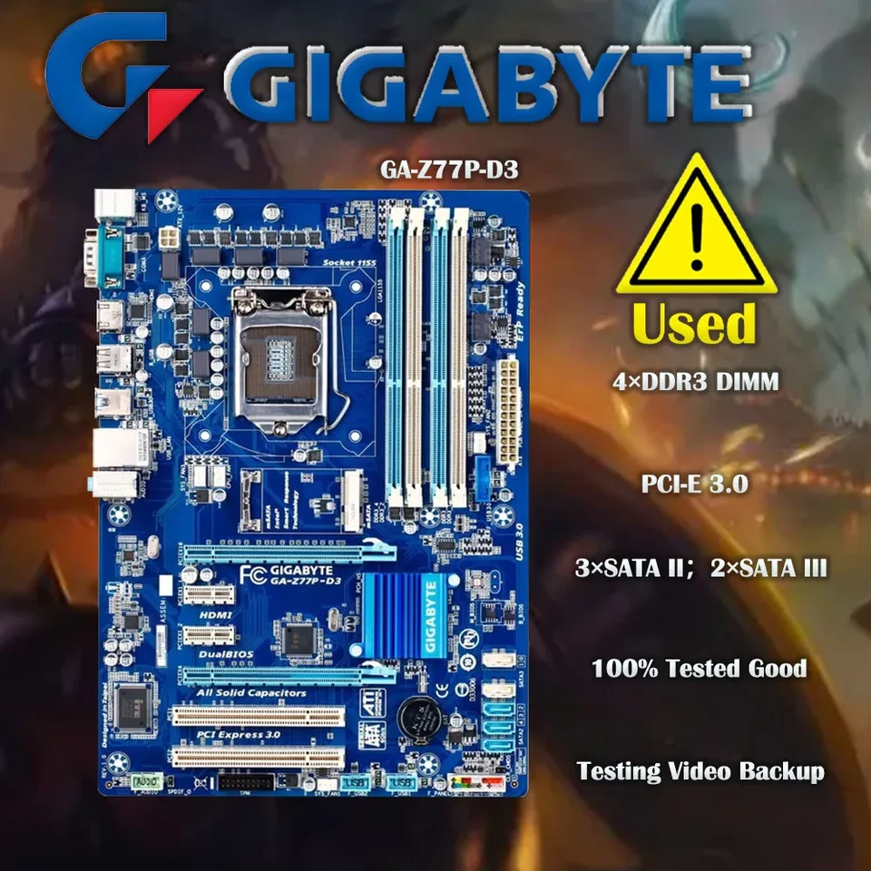 Gigabyte GA-Z77P-D3 Pracovná doska Z77 Socket LGA 1155 i5 i7 DDR3 32G ATX UEFI BIOS