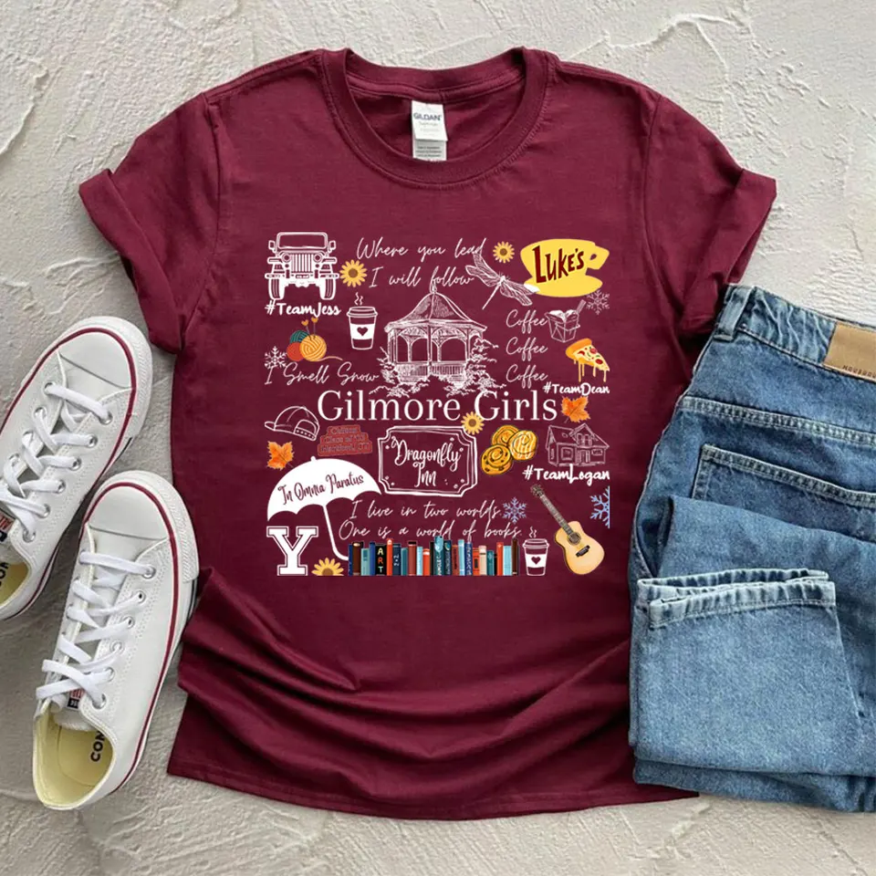 Gilmore Girls Tirlk Stars Hollow Tričko Dragonfly Inn Luke's Diner Coffee Tee Rory Lorelai Gilmore tričko TV Show Top Fans Fans Darček
