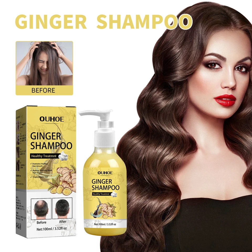 Ginger Šampón Stabilný podporuje zdravý rast vlasov, vďaka čomu je slabé vlasy silnejšie zvlhčujúce a nadýchané šampóny starostlivosti o vlasy