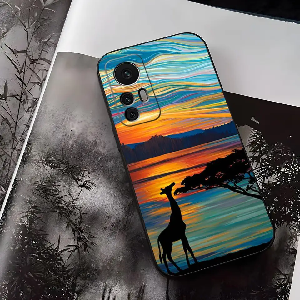 Giraffe Ilustrácia pre Xiaomi Redmi Poznámka 13 14 10 12 Pro Poco X5 F4 F5 Pro 12 13 11T Lite Ultra Fundas Cover