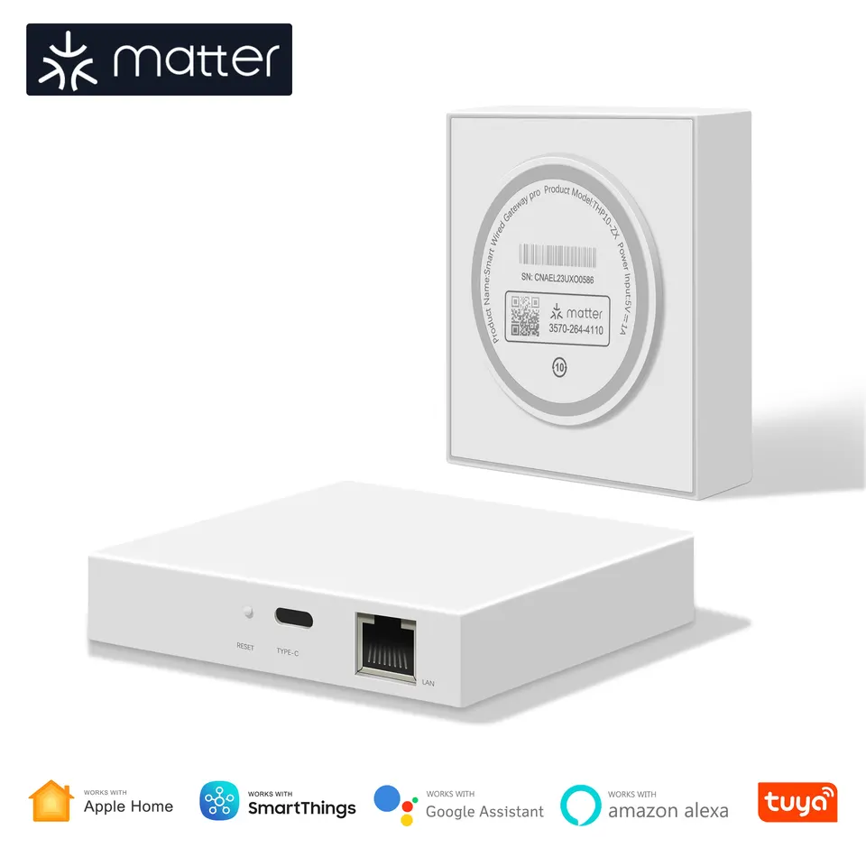 Girier Tuya Matter Zigbee Hub, Inteligentná látka Zigbee Gateway Bridge Podpora Alexa Siri Homekit Ahoj Google Smartthings