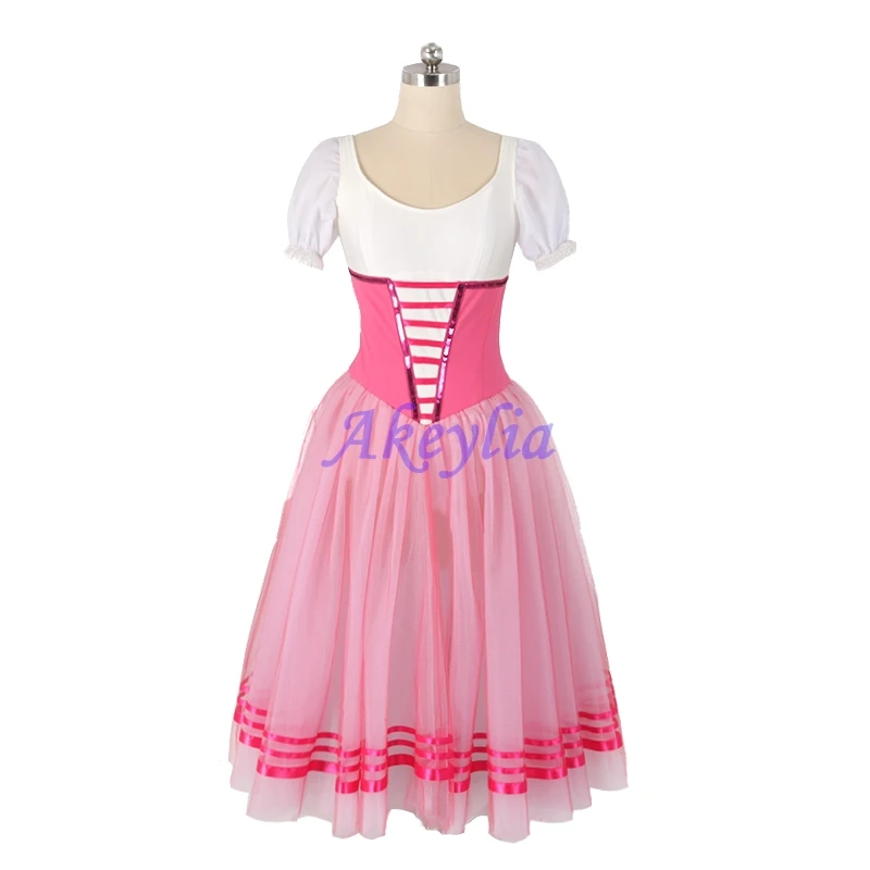 Giselle Dark Pink Ballet Dress Romantic Professional Competition Dámske variácie balet