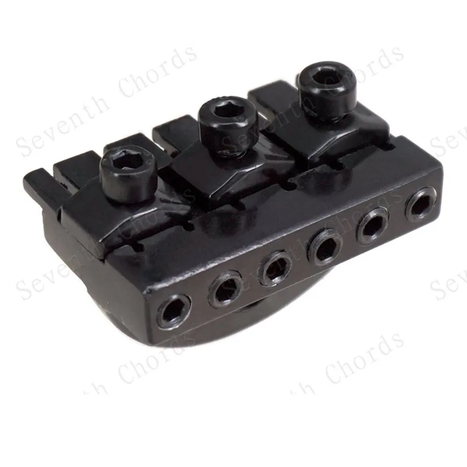 Gitarová struna zamykanie matica Set pre bezhlavé elektrické gitary vankúš 6-strunové zámok 42 mm s kľúcmi skrutkami zink zinočnat