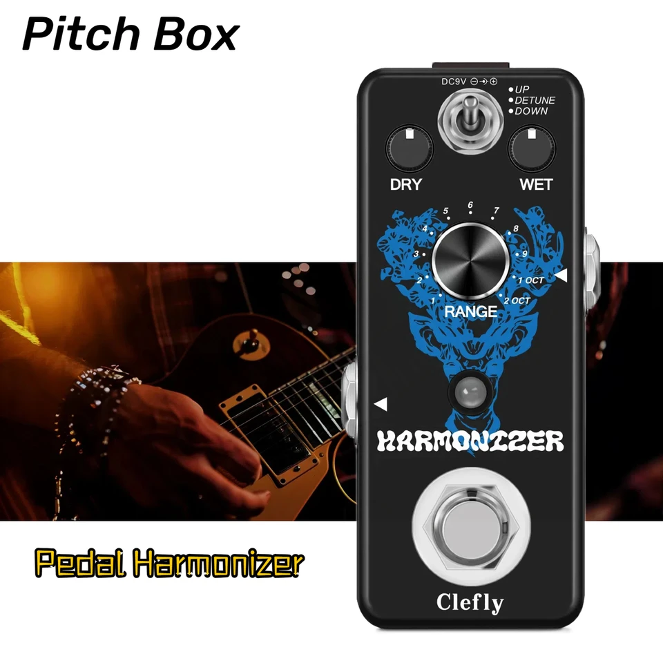 Gitarový pedál harmonizátor Efekt Pitch Box Harmonic Harmony thiskter radenie detune harmonix True bypass pre elektrické gitarové basy