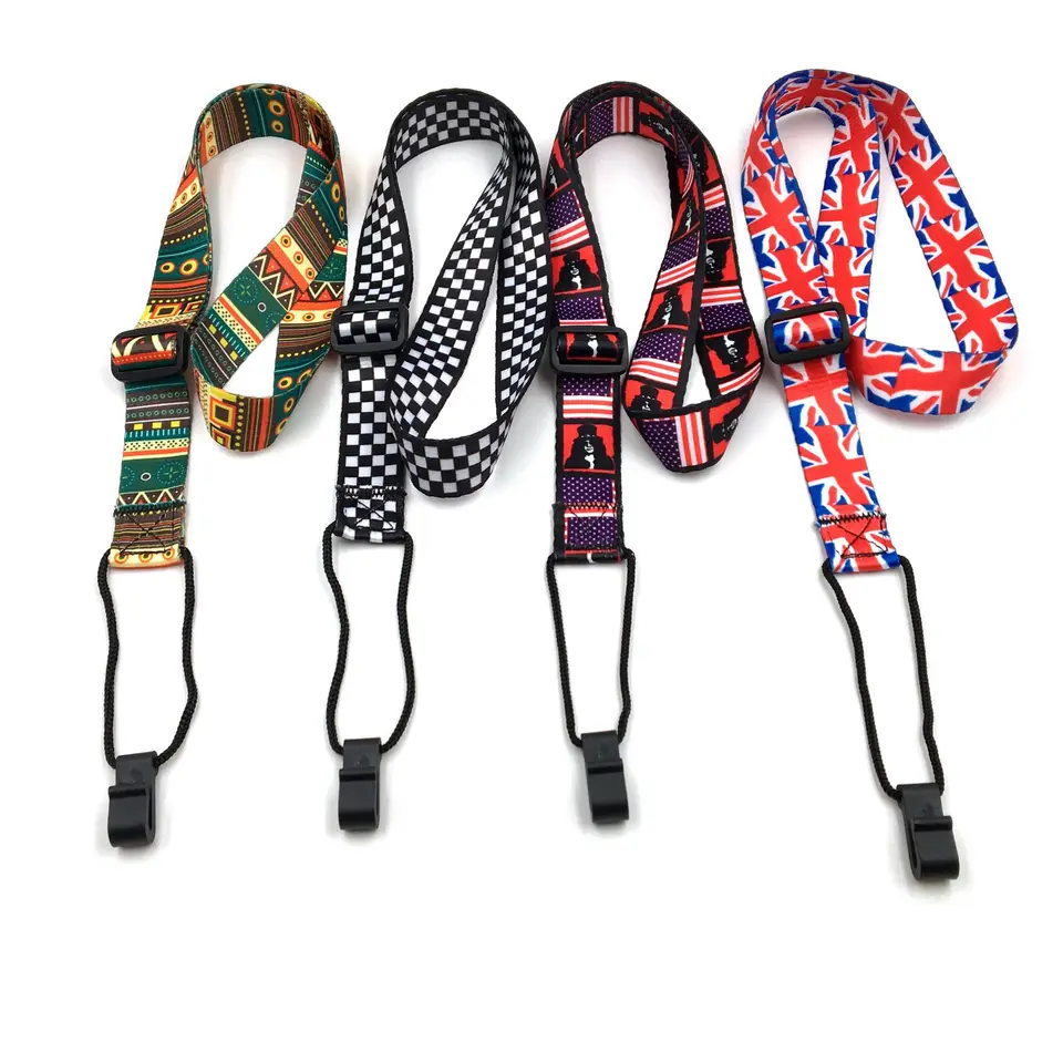 Gitarový popruh nastaviteľný polyester vysokokvalitný tlačový štýl etnický štýl Pure Cotton vyšíva prístrojové prístroje na gitaru príslušenstvo